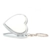 Heart-Shaped Mini Silver Metal Double-Sided Mirror Keychain Portable Folding Cosmetic