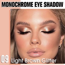 HHLTOH Light Brown Single Glitter Eyeshadow Makeup, Neutral Powde Eye Shadow for Women, Brown Shimmer Singles Eyeshadow Palette Pigmented Waterproof, sombras para ojos,Girls Monochrome Eyeshadows Gift