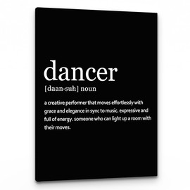 PHAMTE Dancer Definition Wall Art, Modern Minimalist Dance Quote Print Framed Canvas Painting Artwork For Home Bedroom Office Living Room Dance Studio Decor(11x14 Inch)