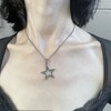 Dainty Hollow Star Simple Choker Necklace for Women Delicate Stainless