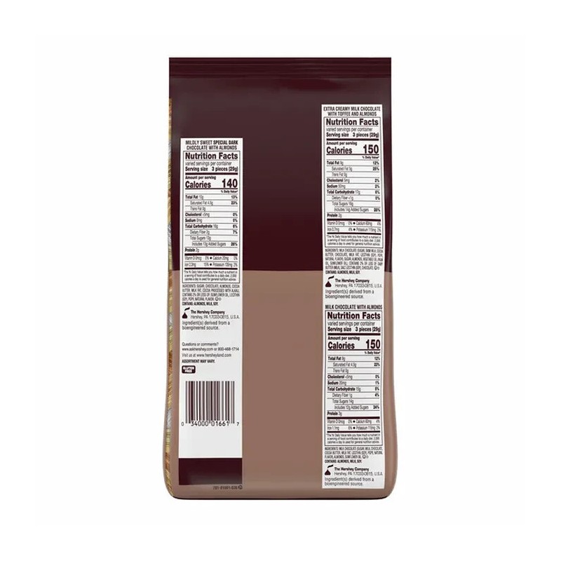Hershey's Nuggets Assortment Variety Pack 52oz/145 Pieces Milk Chocolate Almonds