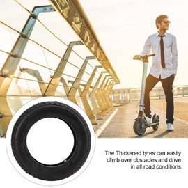 ZAICOLER Scooter Tires, 10x2‑6.1 Rubber Thickening Wheel Tire Scooter Wheels Electric Scooter Rubber Tire with Bend Valve for Electric Scooter
