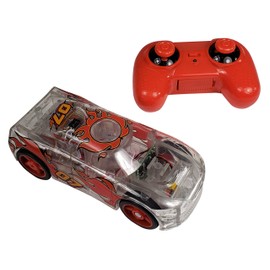 Marble Racers R/C Remote Control Light Up Rechargable Rear-Wheel Drive Race Car with Easy-Turn Technology for Any Hard Surface, Red