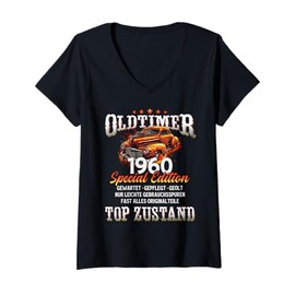Womens 65th Birthday Man Gift 1960 not Old Classic 1960 65 Vintage V-Neck T-Shirt