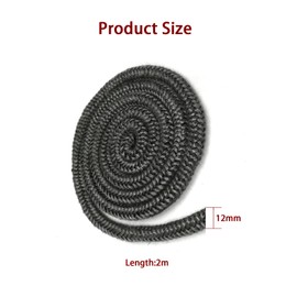 RUIFUU Wood Stove Door Gasket Rope, Fiberglass Rope Seal Gasket Replacement Graphite Impregnated Fireplace Seal Rope for Fireplaces Wood Stoves, 78.74inch/2m