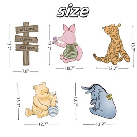 Classic Pooh Yard Signs 5 PCS For Outdoor Ground Lawn Decoration Baby Shower Decoration Oh Baby Birthday Supplies
