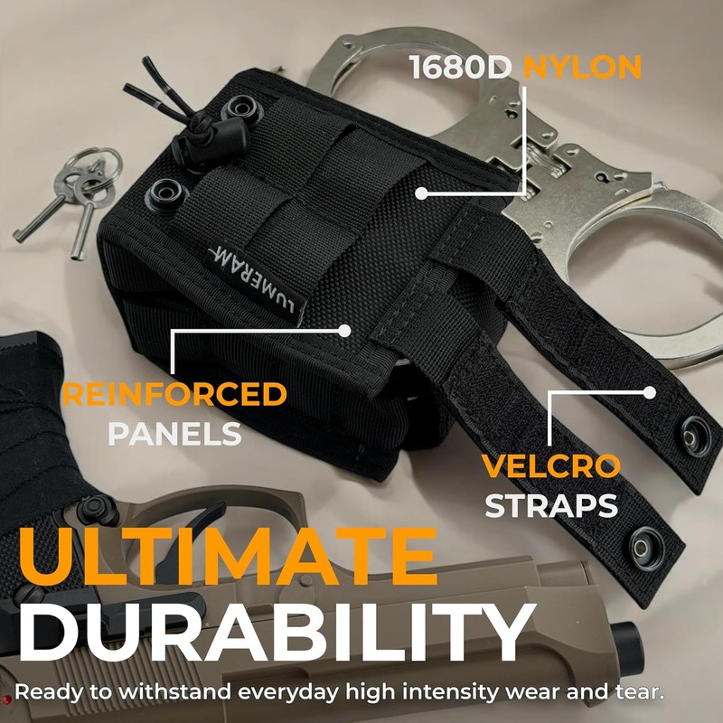 Heavy Duty Double Handcuff Pouch for Duty Belt - Perfect