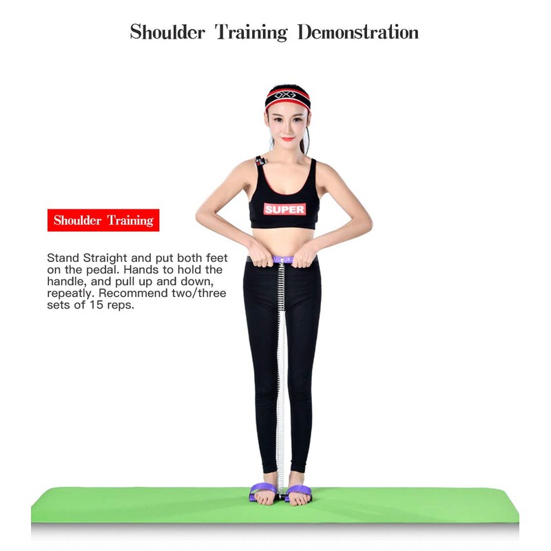 COVVY Multifunctional Sports Pedal Bodybuilding Expander Spring Hose Foot Peda