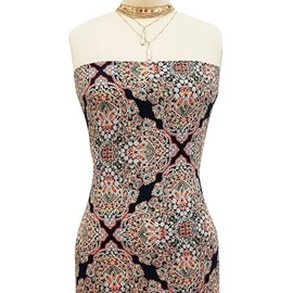 Stylish FABRIC Printed Bubble Crepe Chiffon-Polyester, Spandex-120 GSM, 58" Wide – Sold by The Yard-Ideal for Dresses, Apparel, Skirts, Accessories, Draperies & Scarves, Indigo Terracota 3 Yards