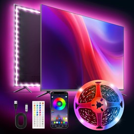Liwqolx LED TV Backlight, 4 m TV LED Strip for 50-70 Inch TV, with Bluetooth App & Remote Control for HDTV, PC, Bedroom, Party and Home Decoration