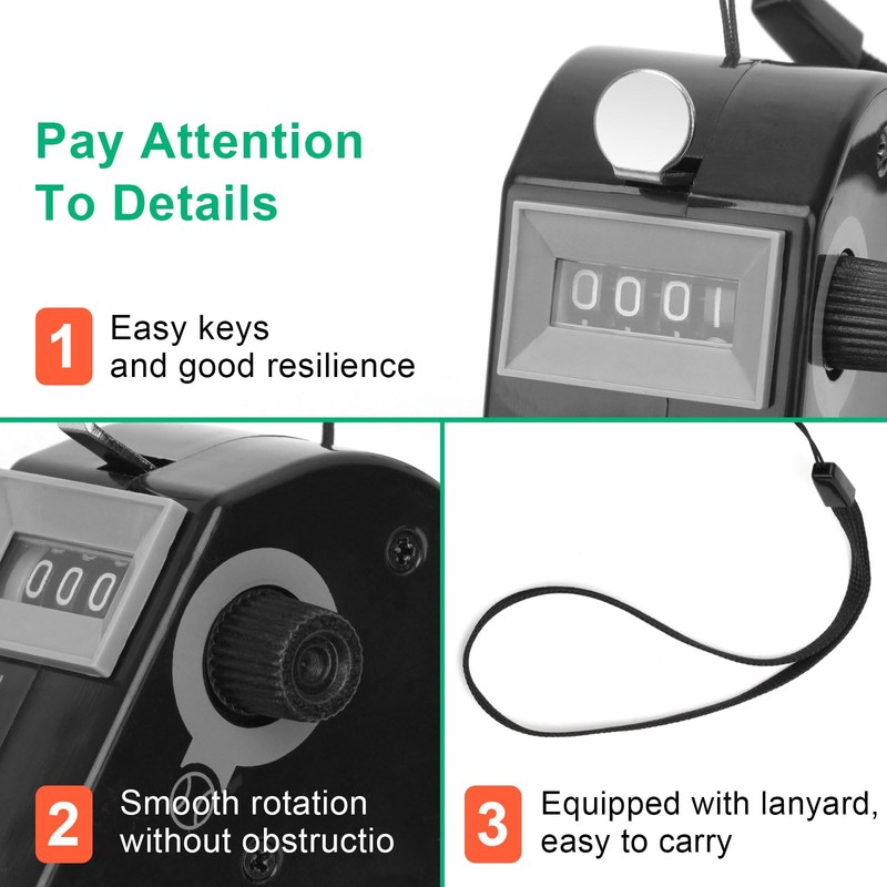 Windspeed 2P Dual Pitch Counter Baseball, Pitch Counter Clicker Black