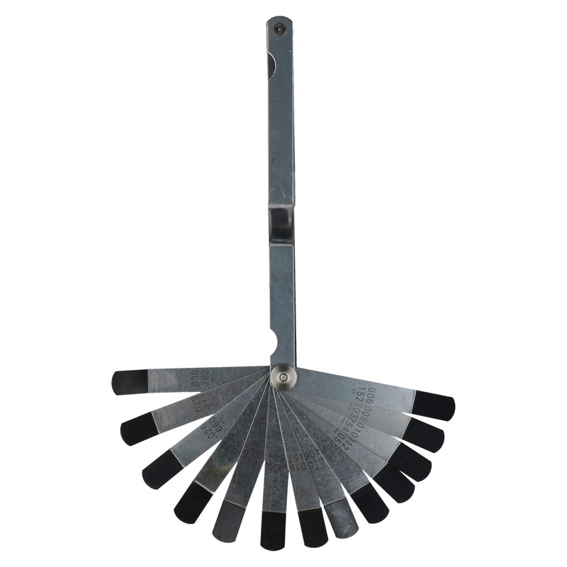 26 Blade Offset Bent Feeler Gauge Metric Imperial Measurements Dual
