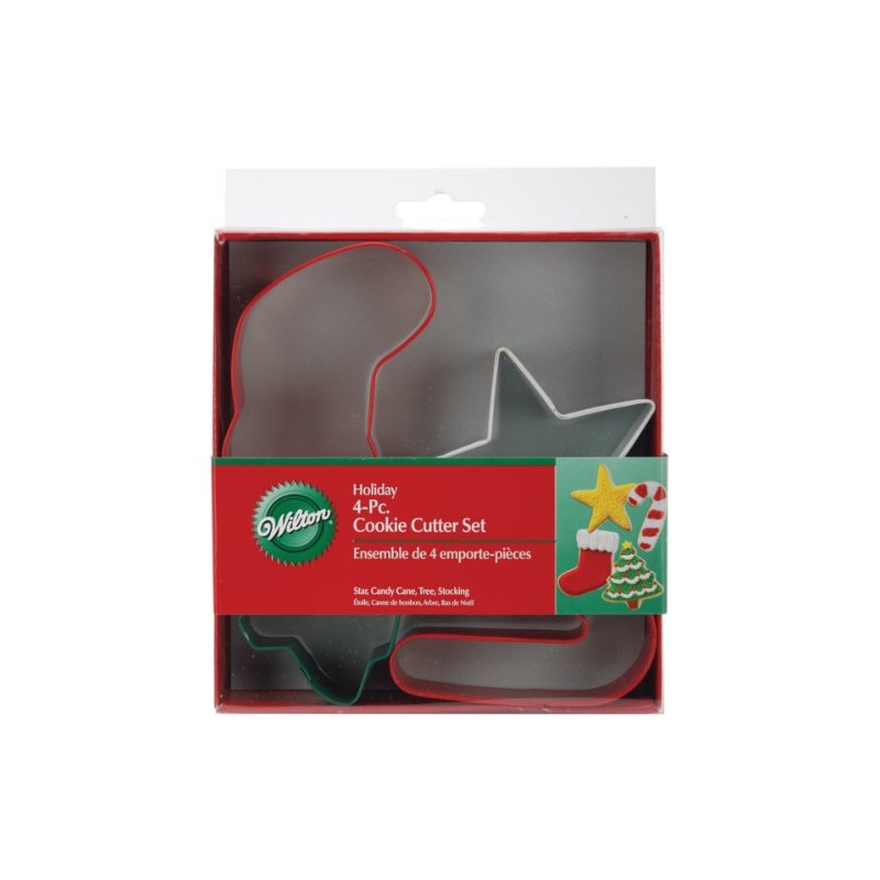 Wilton Jolly Shapes 4-Piece Color Metal Cookie Cutter Set