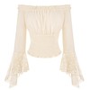 Renaissance Shirt for Women Off Shoulder Smocked Shirt Boho Lace