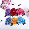 Blue Flower Iron on Patches,Embroidery Lace Flower Applique Sew On