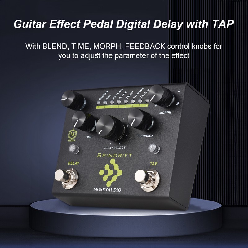 MOSKYAudio Guitar Effect Pedal Digital Delay with TAP Dual Footswitch