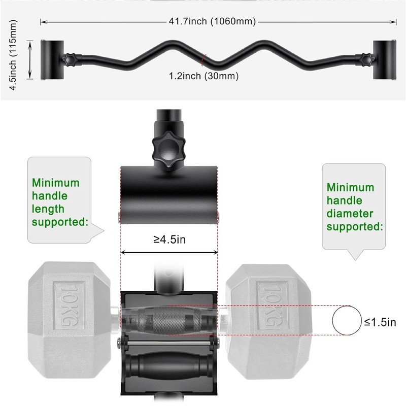 Kipika Dumbbell Converter, Adjustable EZ Curling Bar Adapter, Convert Dumbbells