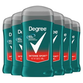 Degree Men Original Aluminum Free Deodorant for Men, 48-Hour Odor Protection, Intense Sport, 3 Ounce (Pack of 6)