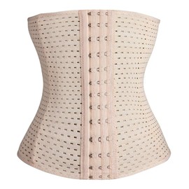 Everbellus Breathable Latex Corset Training Waist Cincher Women Beige X-Large