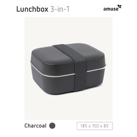Amuse 3 in 1 Adult Lunch Box Bento Box, Lunch Box with Compartments, Perfect as Meal Prep Boxes, Adult Lunch Box and Lunch Box with Dividers, Bento Lunch Box Including Snack Boxes