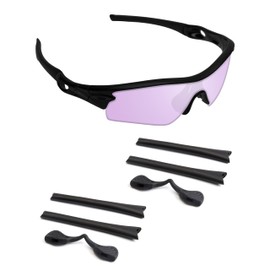 Handwith 2 Pairs Soft Silicone Sunglass Nose Pads Ear Socks Kits for Oakley Radar Path/Radar Range/Radar Pitch, Anti-Slip Comfort Fit Glasses Nose Piece Arm Sleeve Replacement Kits Black