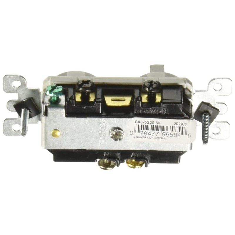 Leviton 5225 15 Amp, 120 Volt, Duplex Style Combination Single