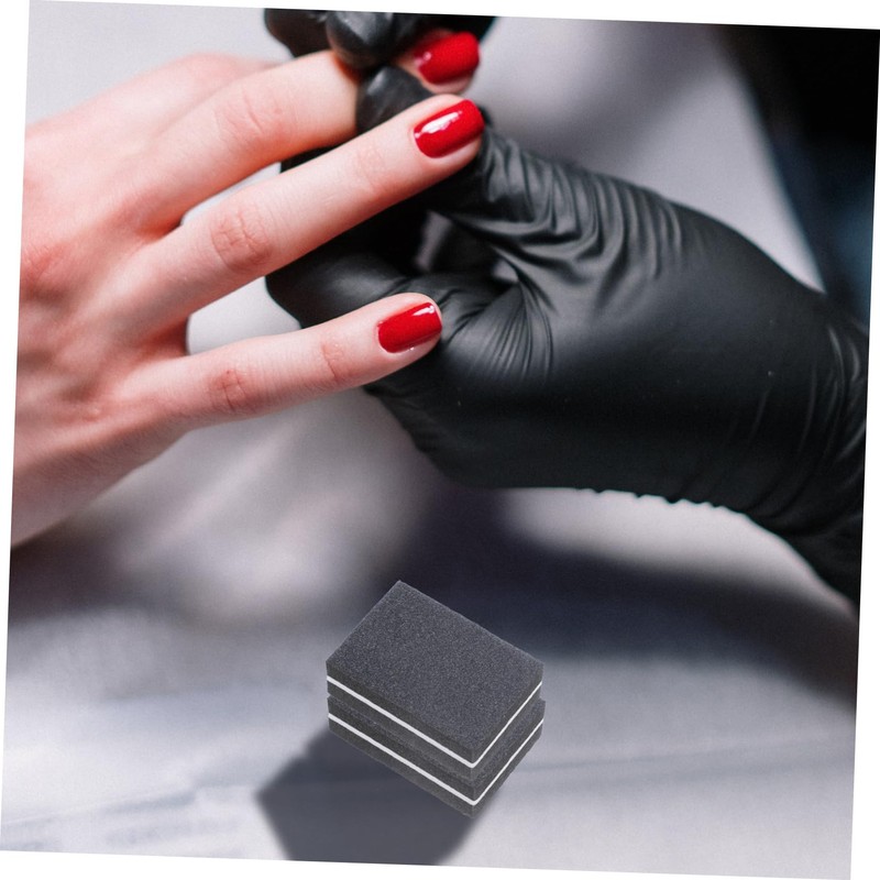 WOONEKY 50pcs Mini Sponge Nail File Block Dual-sided Buffing Block