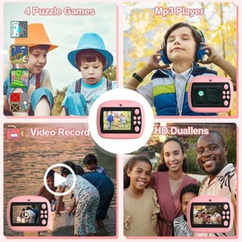 Kids Camera Instant Print, 1080P Selfie Digital Cameras with 32GB SD Card, 40MP Dual-Lens Digital Camera for Kids Christmas Birthday Gifts, Instant Print Toys for Girls Boys