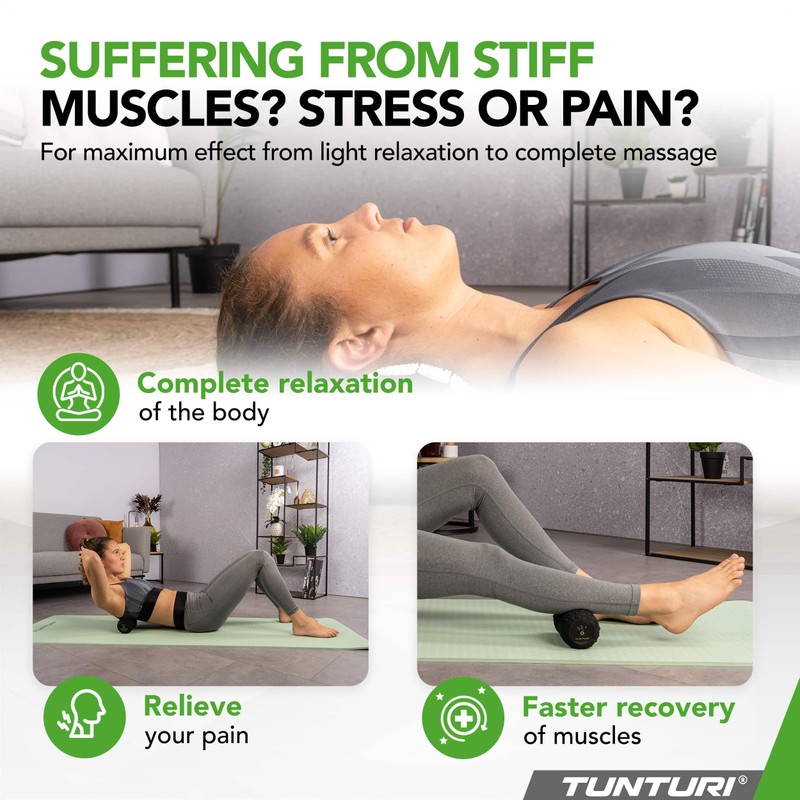 Tunturi Deep Roll Massage Roller with Vibration - Trigger Point