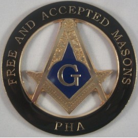 Freemason Prince Hall Affiliated Masonic Car Emblem In Black