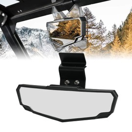 A & UTV PRO Rear View Mirror Compatible with Can Am Defender, Defender Max, UTV Adjustable Center Convex Rearview Side Mirror Accessories, Fit Your Flip,Full Windshield