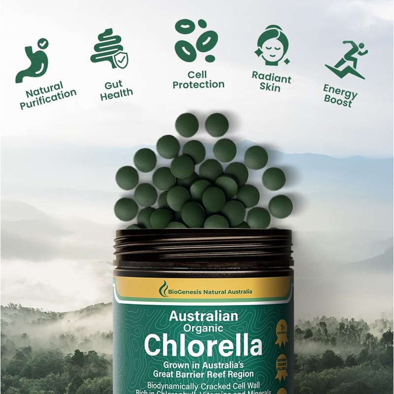 Biogenesis Organic Chlorella Tablets – 600 Count (500mg) | Australian