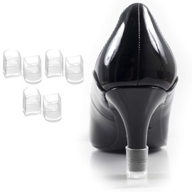 Heel Hunks Clear H4 12.5mm Heel Cap Protector Replacement Tips for High Heel Shoes and Stiletto - Anti-Slip and for Grass - (5 Pairs)