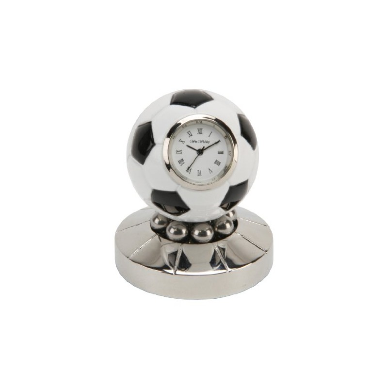 Black and White Football Miniature Clock
