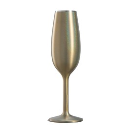 NEWPORT Stemware Collection, Premium Vacuum Insulated Stainless Steel Sparkling Wine & Champagne Flute, Crystal Thin Champagne Glass, Unbreakable & Drinks Stay Cold, Non-Slip Base, 6oz, Shimmer Gold