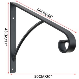 Zwinz Handrail Railings,Wall Mounted Handrails Wrought Iron Railing Fits 1 or 2 Stairs Rail for Steps Porch,Gray