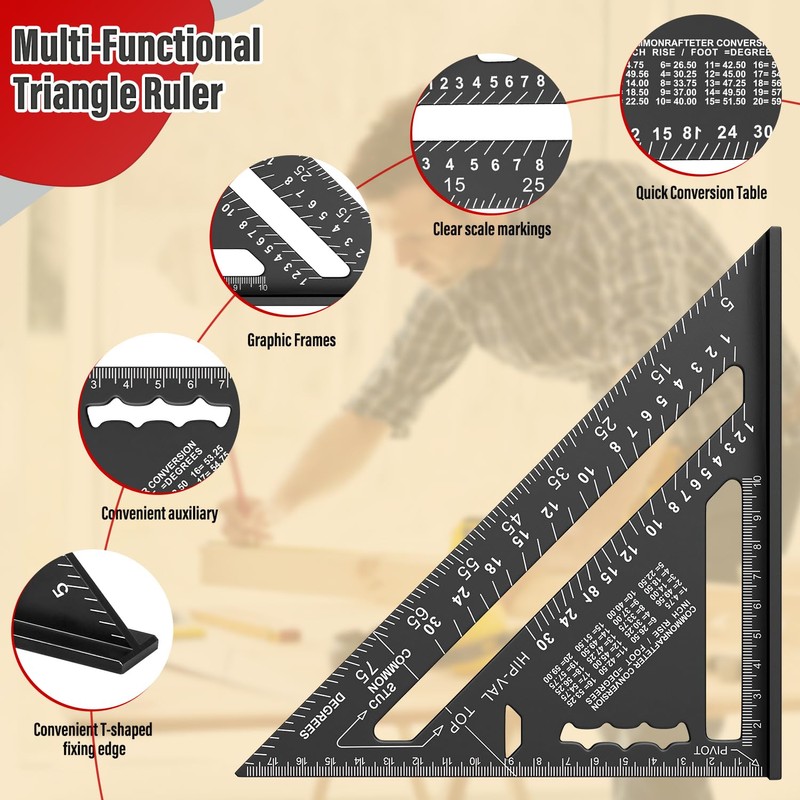 Carpenter's Square Set, 180 mm Carpenter's Square and 300 mm
