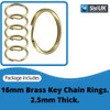 Split Key Rings Brass 16mm Round Flat Key Chains Key