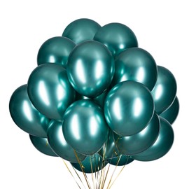 12 Inch Balloons Green Helium Metallic Balloons Green Pack of 50 Latex Balloons Diameter 30 cm for Wedding Valentine's Day Birthday Christening Communion Party Decoration