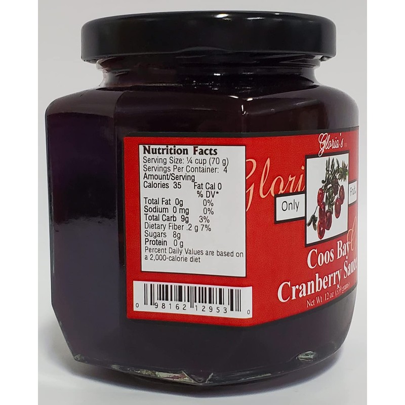 Cranberry Sauce by Gloria's Gourmet: (12 oz. jar) Oregon Made