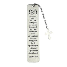 Bible Bookmarks Book Markers, Metal Christian Bookmark Gift Accessories (Isaiak 41:10)