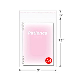 Large Crystal Clear Resealable Cellophane Bags 100 Count 9" x 12" Self Sealing Cello Bags Big Adhesive Plastic Bags for Packaging Toys T-Shirts Favors Gifts and Products