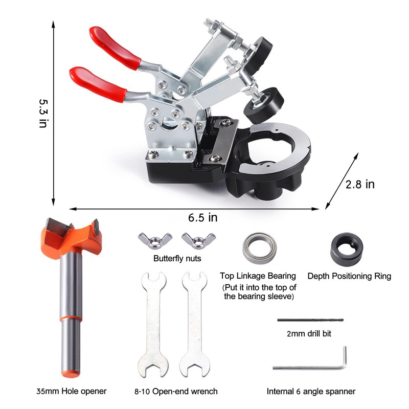 Adoles 35mm Concealed Door Hinge Jig， Accurate Locking Cabinet Hinge