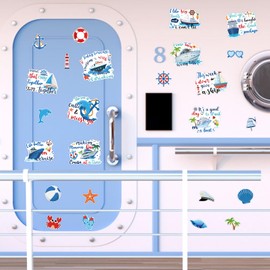25Pcs Cruise Door Magnets Decorations, Funny Nautical Cruise Ship Magnets Summer Refrigerator Magnets for Car Cruise Door Fridge Cabin Carnival Party