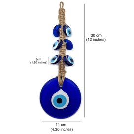 MYSTIC JEWELS - Turkish Eye Amulet Macrome with Jute, House Protection