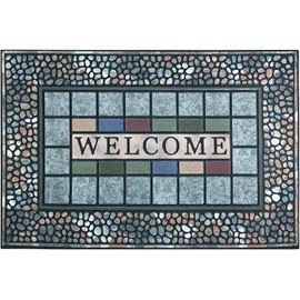 CHICHIC Rectangle Entrance Door Mat Large 18 x 30 Inch Entry Way High Traffic Area Doormat Front Door Rugs Outdoors Heavy Duty Welcome Mat, Non Slip Rubber Back Low Profile for Garage