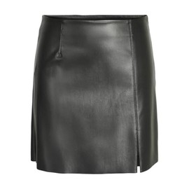 Noisy may Women's Nmclara Penny Pu Hw Slit Skirt Noos Skirt, black