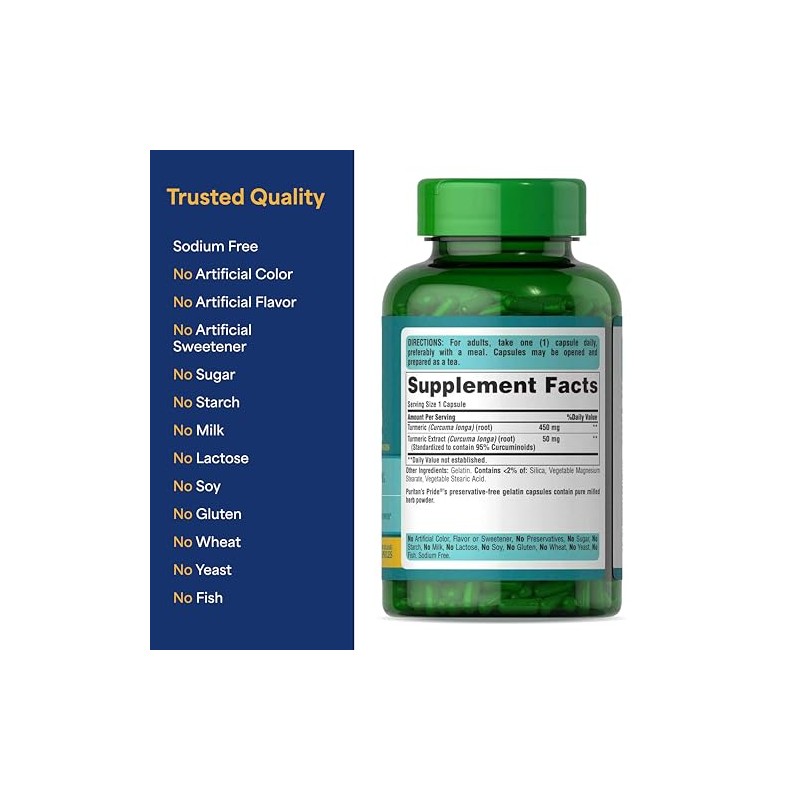 Turmeric Curcumin 500mg - Antioxidant Herbal Supplement