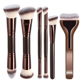 Juego 6 Brochas De Maquillaje Nylon Para Rostro