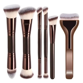 Juego 6 Brochas De Maquillaje Nylon Para Rostro